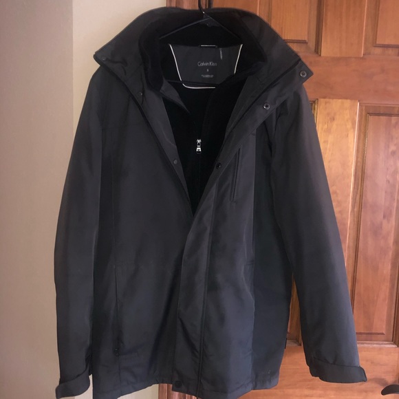 calvin klein men's ripstop hooded windbreaker